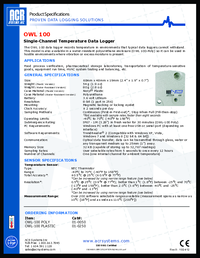 Thumbnail of document Data Sheet - OWL Series Data Logger